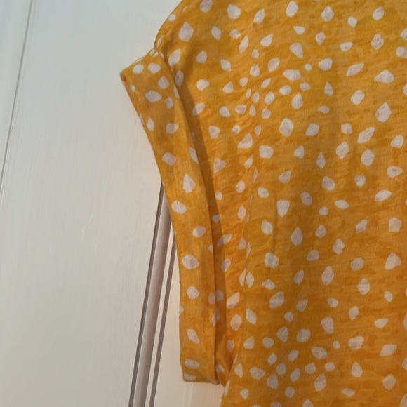 Yellow print shirt | button up | Front tie | collared | Size Extra Large - Picture 2 of 7
